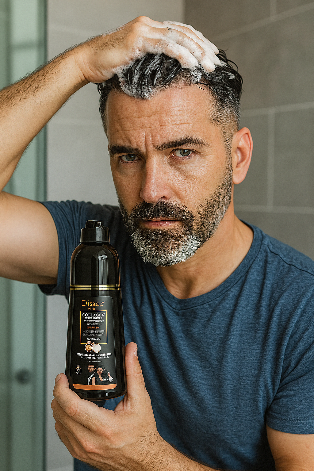 Shampoo con tinte anticanas - Disaar Collagen Argan Oil